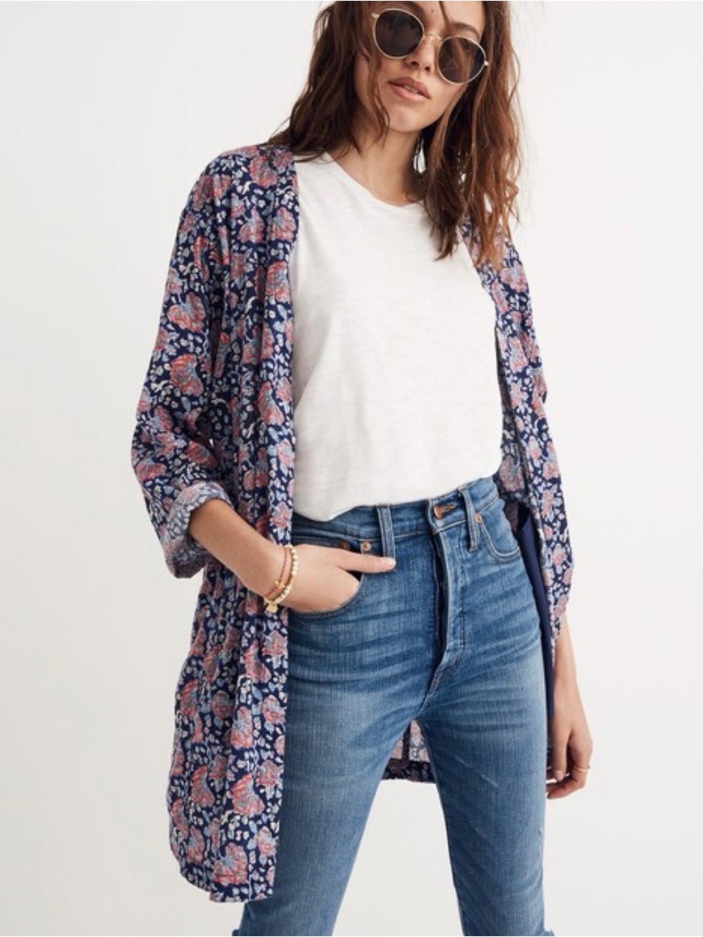 Madewell Floral Kimono Cardigan